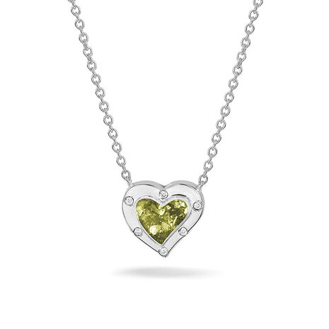 Zilveren hanger met hartje met zirkonia of diamant | sy-605 S