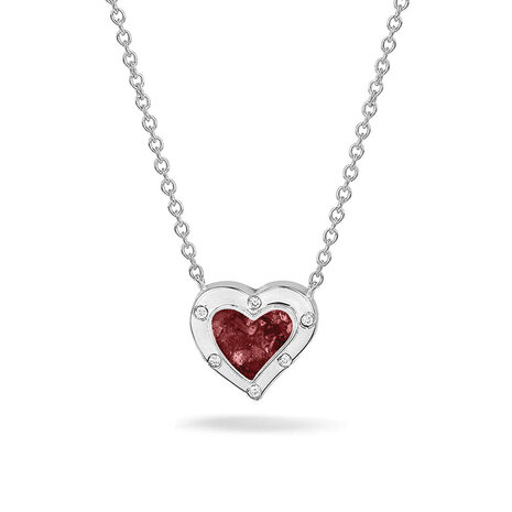 Zilveren hanger met hartje met zirkonia of diamant | sy-605 S