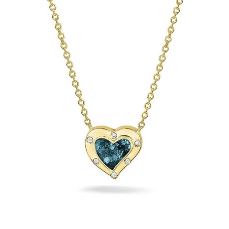 Goud vergulde hanger met hartje met zirkonia of diamant | sy-605 SG