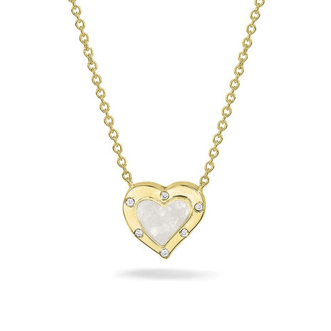 Goud vergulde hanger met hartje met zirkonia of diamant | sy-605 SG