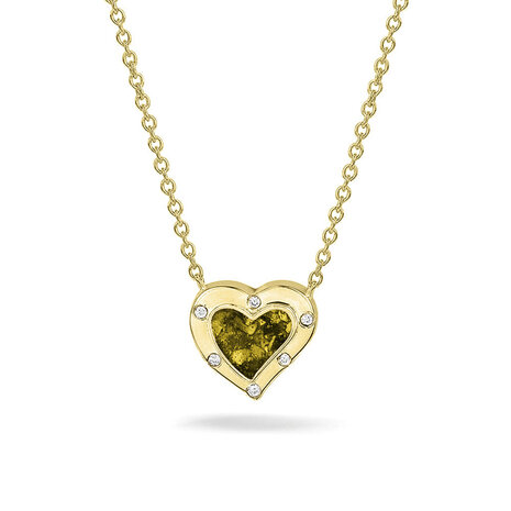 Goud vergulde hanger met hartje met zirkonia of diamant | sy-605 SG