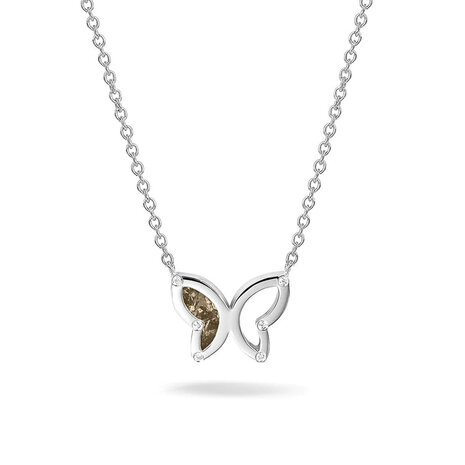 Goud vergulde hanger vlinder met zirkonia of diamant | sy-606 SG