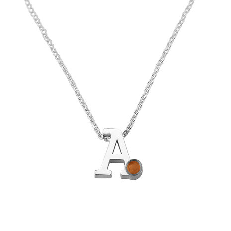 Zilveren ketting met letter en as compartimentje | sy-900 S
