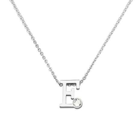Zilveren ketting met letter en geboortesteen | sy-900 SB