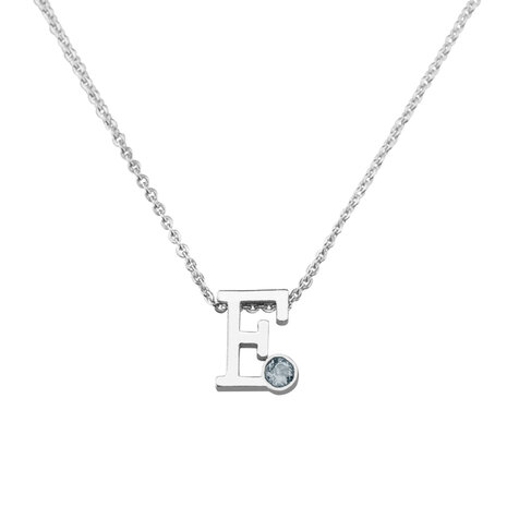 Zilveren ketting met letter en geboortesteen | sy-900 SB