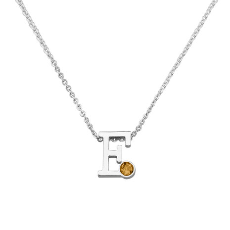 Zilveren ketting met letter en geboortesteen | sy-900 SB