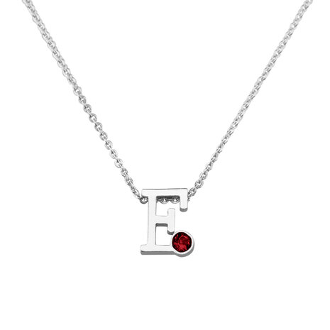 Zilveren ketting met letter en geboortesteen | sy-900 SB