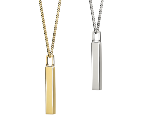 Zilveren hanger model vierkante mini-buis | tw-373