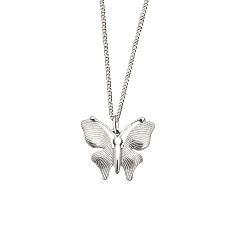 Vlinder in zilver met vingerafdruk | tw-738