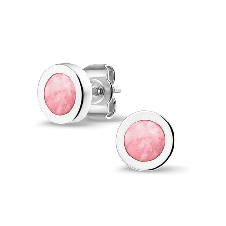 Zilveren as oorknopjes rond | sy-301 S