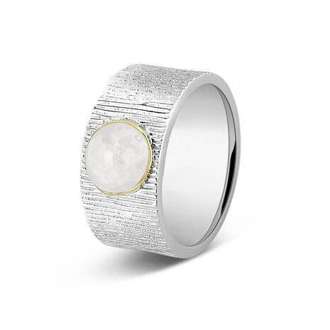 Zilveren as ring  Verticle Wrinkle 10 mm | sy-223 SY