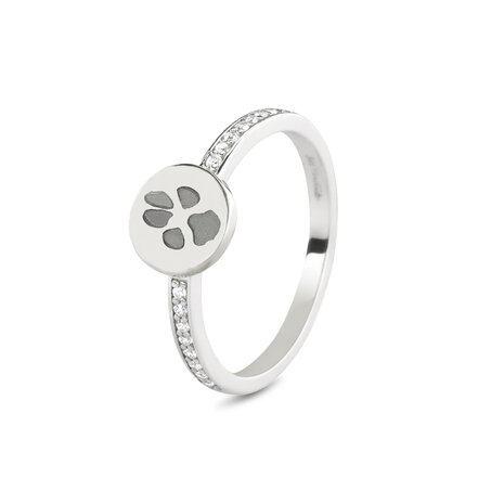 Ring met Zirkonia en ronde schijf voor gravure | sy-457 S