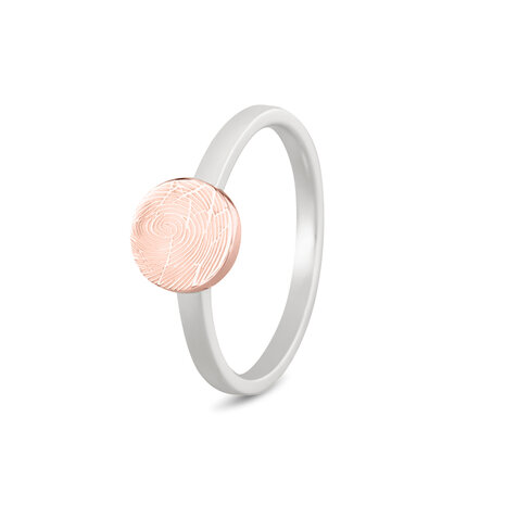 Ring bicolour met ronde schijf voor gravure | sy-458 SY
