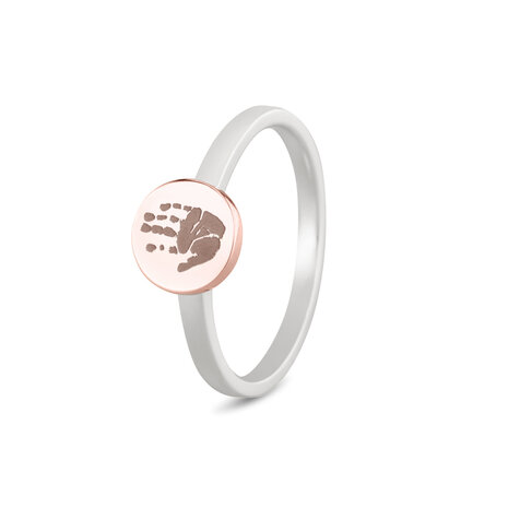 Ring bicolour met ronde schijf voor gravure | sy-458 SY