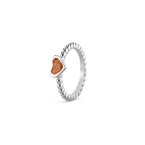 Zilveren bolletjes as ring hart Stackable | sy-RG 001