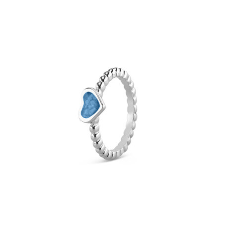 Zilveren bolletjes as ring hart Stackable | sy-RG 001