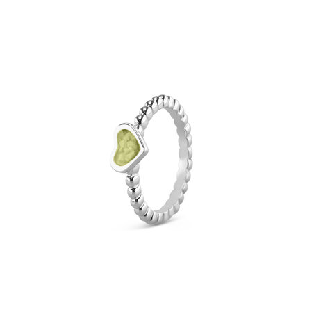 Zilveren bolletjes as ring hart Stackable | sy-RG 001