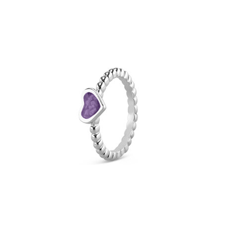 Zilveren bolletjes as ring hart Stackable | sy-RG 001