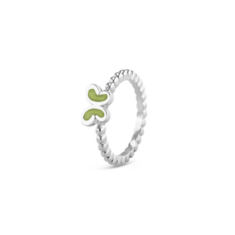 Zilveren bolletjes as ring vlinder Stackable | sy-RG 003