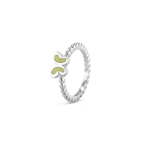 Zilveren bolletjes as ring vlinder Stackable | sy-RG 003