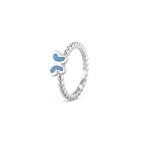 Zilveren bolletjes as ring vlinder Stackable | sy-RG 003