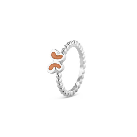 Zilveren bolletjes as ring vlinder Stackable | sy-RG 003