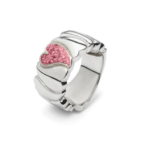 Zilveren bredere as ring met hart en Zirkonia | sy-RG 006