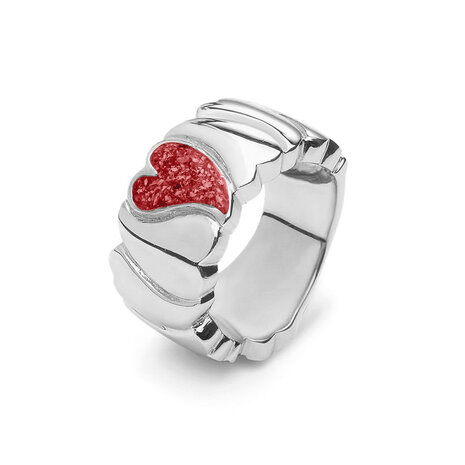 Zilveren bredere as ring met hart en Zirkonia | sy-RG 006