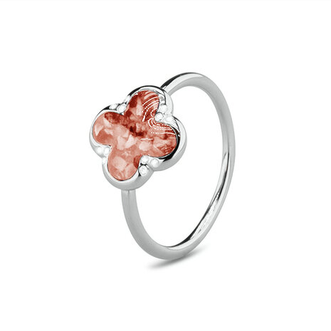Zilveren gladde as ring klaver met Zirkonia | sy-RG 009