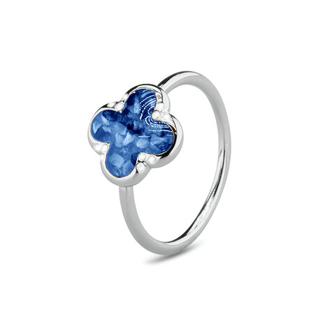 Zilveren gladde as ring klaver met Zirkonia | sy-RG 009