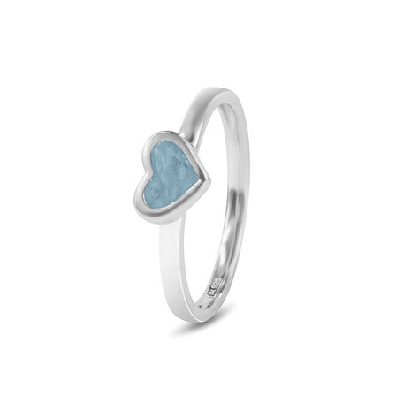 Zilveren as ring met hartje Stackable | sy-RG 011