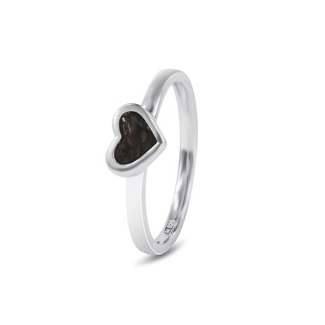 Zilveren as ring met hartje Stackable | sy-RG 011