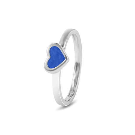 Zilveren as ring met hartje Stackable | sy-RG 011
