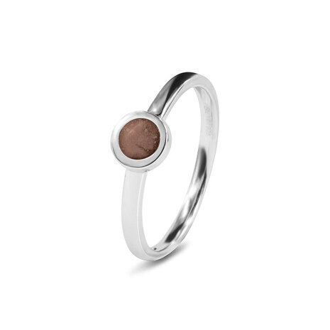 Zilveren as ring rond Stackable | sy-RG 012