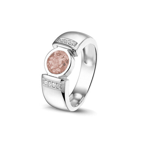 Zilveren as ring model modern met Zirkonial | sy-RG 022