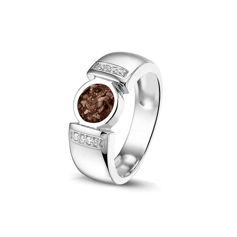 Zilveren as ring model modern met Zirkonial | sy-RG 022