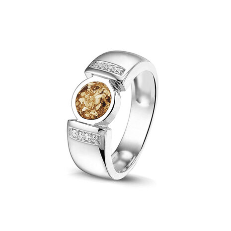 Zilveren as ring model modern met Zirkonial | sy-RG 022