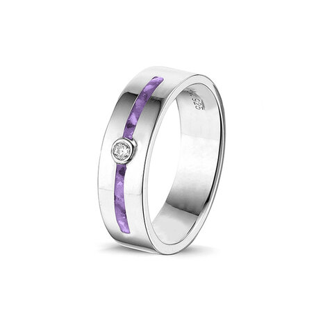 Zilveren as ring  2 asruimtes met Zirkonia | sy-RG 028