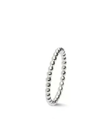 Zilveren aanschuif ring model rond bolletjes stackable | sy-RG 029