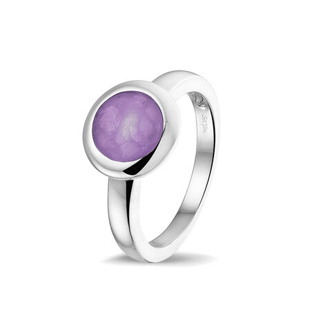Zilveren gladde as ring  rond | sy-RG 033