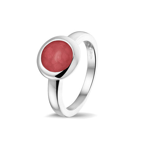 Zilveren gladde as ring  rond | sy-RG 033