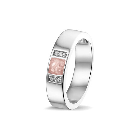 Zilveren gladde as ring  met Zirkonia | sy-RG 037