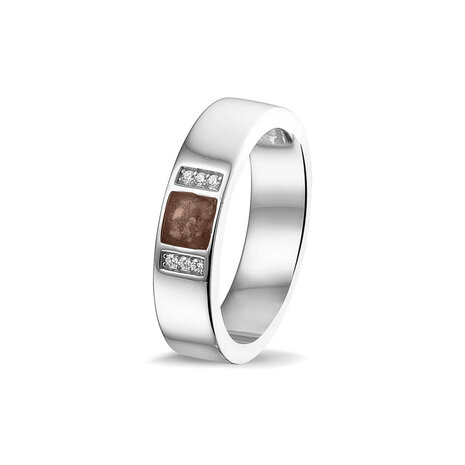 Zilveren gladde as ring  met Zirkonia | sy-RG 037