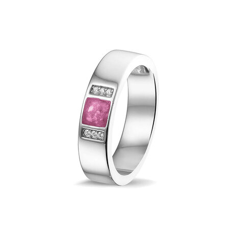 Zilveren gladde as ring  met Zirkonia | sy-RG 037