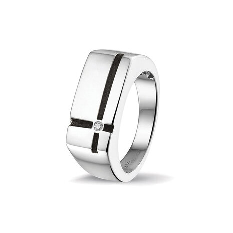 Zilveren as ring  model kruis met Zirkonia | sy-RG 039