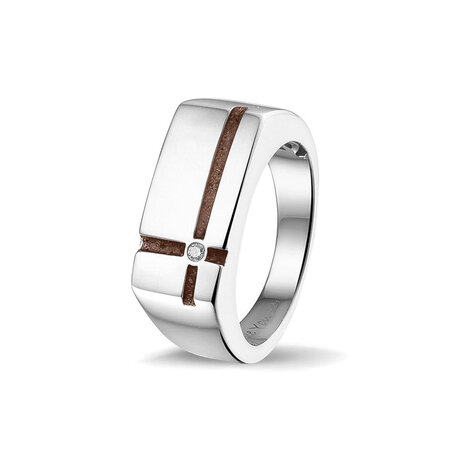 Zilveren as ring  model kruis met Zirkonia | sy-RG 039