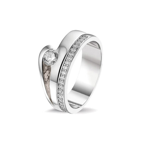 Zilveren as ring  fantasie met Zirkonia | sy-RG 044