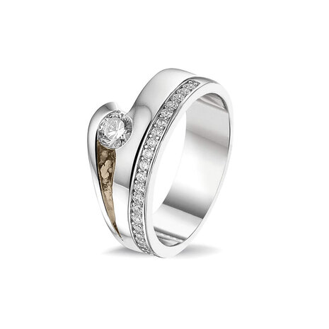 Zilveren as ring  fantasie met Zirkonia | sy-RG 044