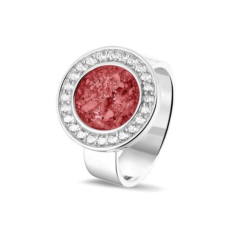 Zilveren as ring met schijf en Zirkonia | sy-RG 045