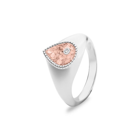 Zilveren as ring model traan met diamant | sy-RG 073